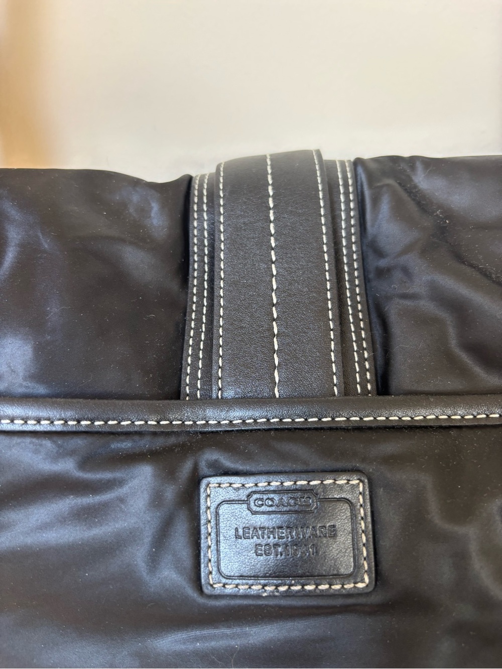 Vintage Coach Black Goth Punk Aesthetic Crossbody with Bright Blue Interior - Picture 10 of 15